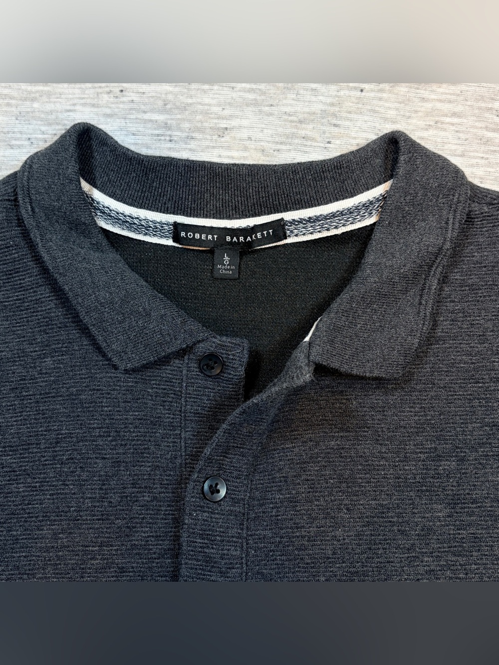 Robert Barakett Men's Dark Gray Polo  Size Large